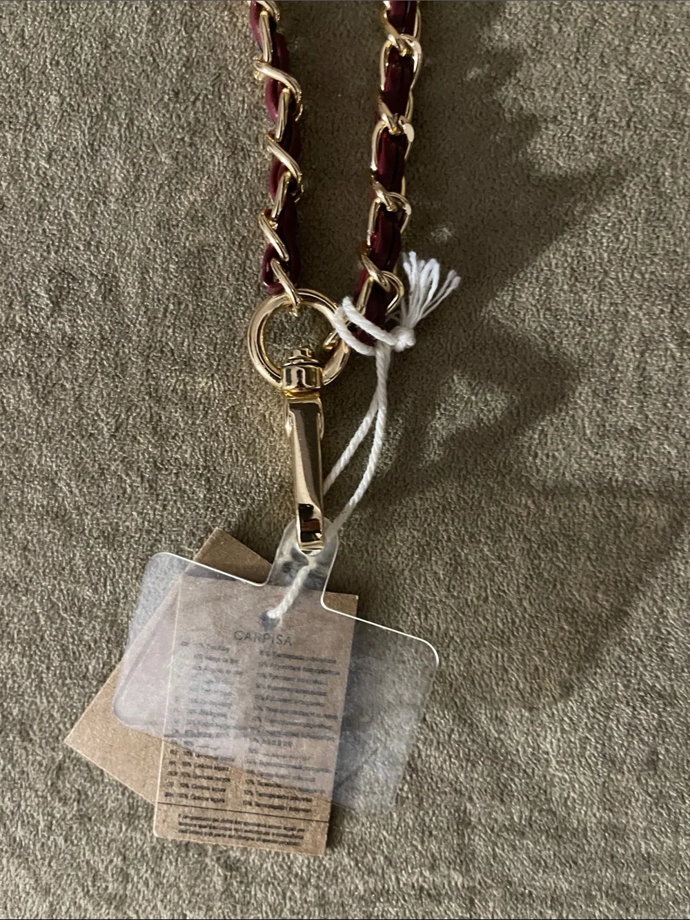 Carpisa Gold tone and Brown Strap - Mobile Phone Holder